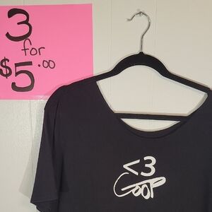 3 For $5,, Black Graphic T-Shirt